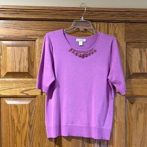 Christopher & Banks Purple Short Sleeve Top
